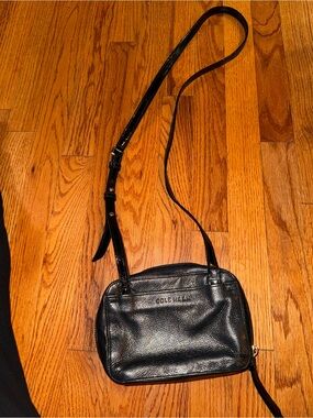 Cole Haan Black Pebbled Leather Crossbody Purse